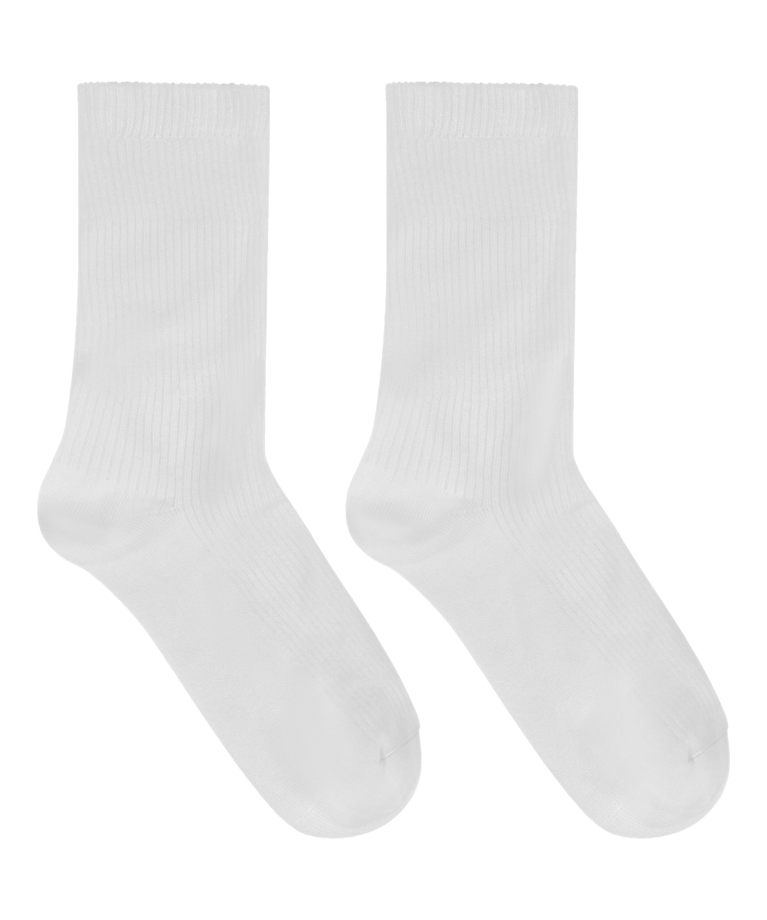 Rib Modal Crew Socks, White