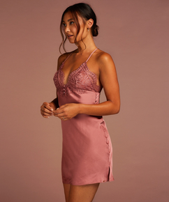 Zara Satin Slip Dress, Pink