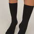 Cashmere Blend Ribbed Socks, Black