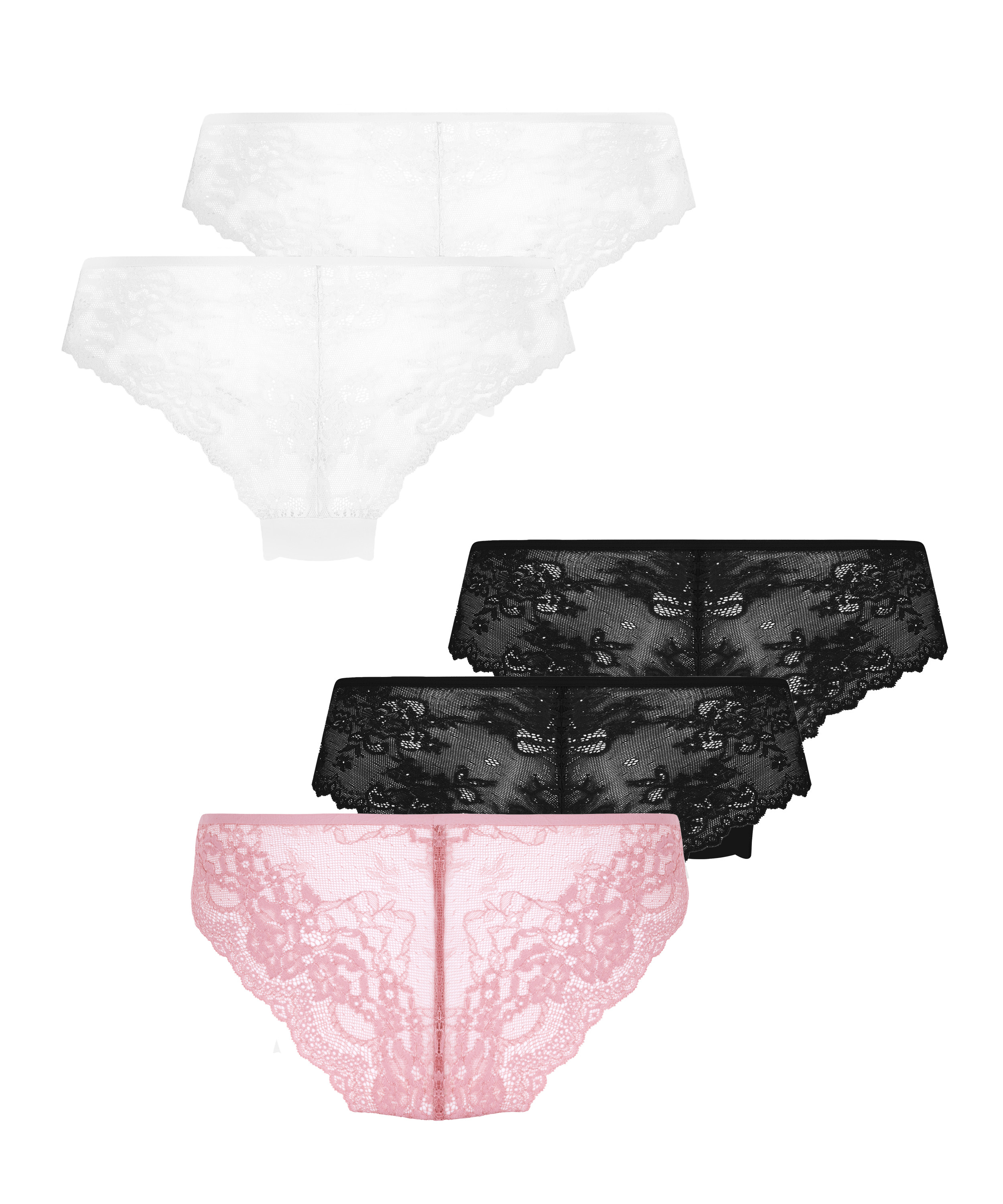 5-pack Invisible Lace Back Brazilian, Pink, main