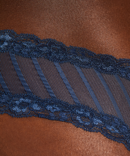 V-shaped Brazilian knickers mesh, Blue