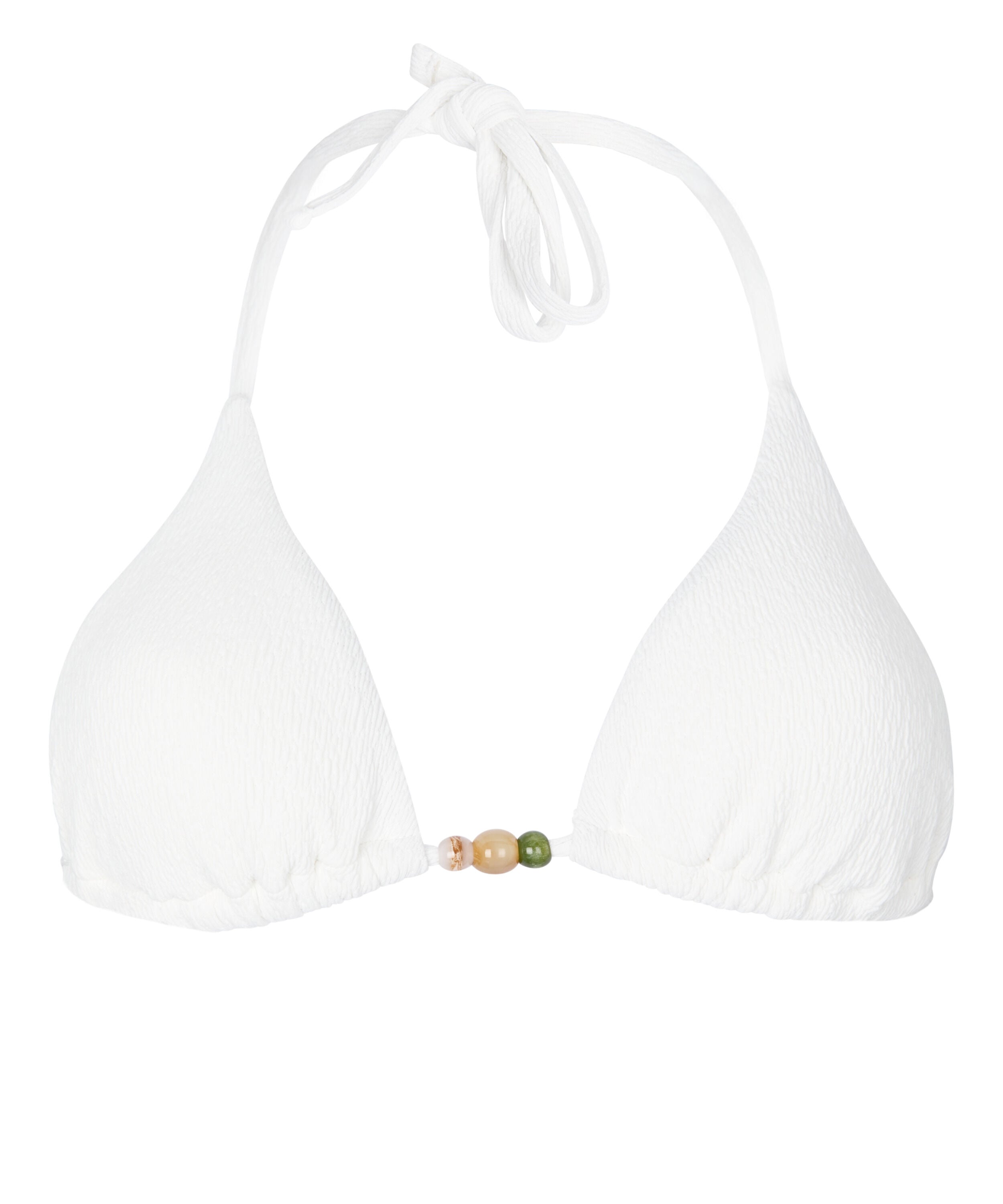 Triangle Bikini Top Crinkle, White
