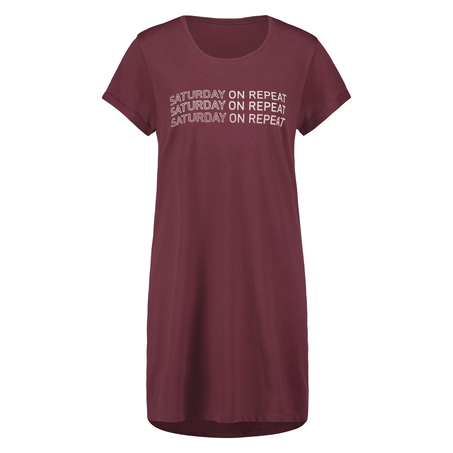 Round Neck Nightshirt, Red