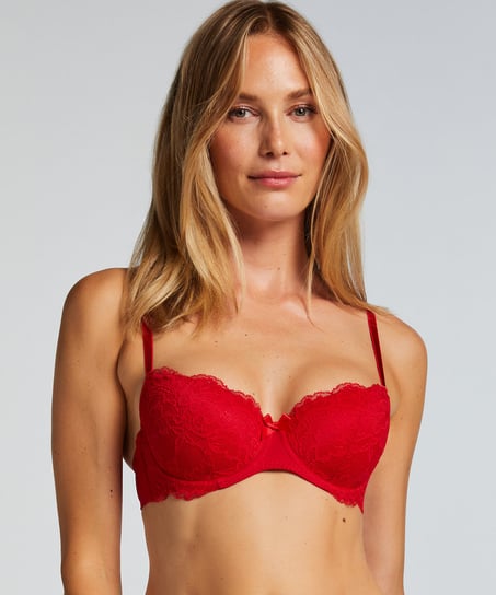 Teddy Padded Underwired Bra, Red