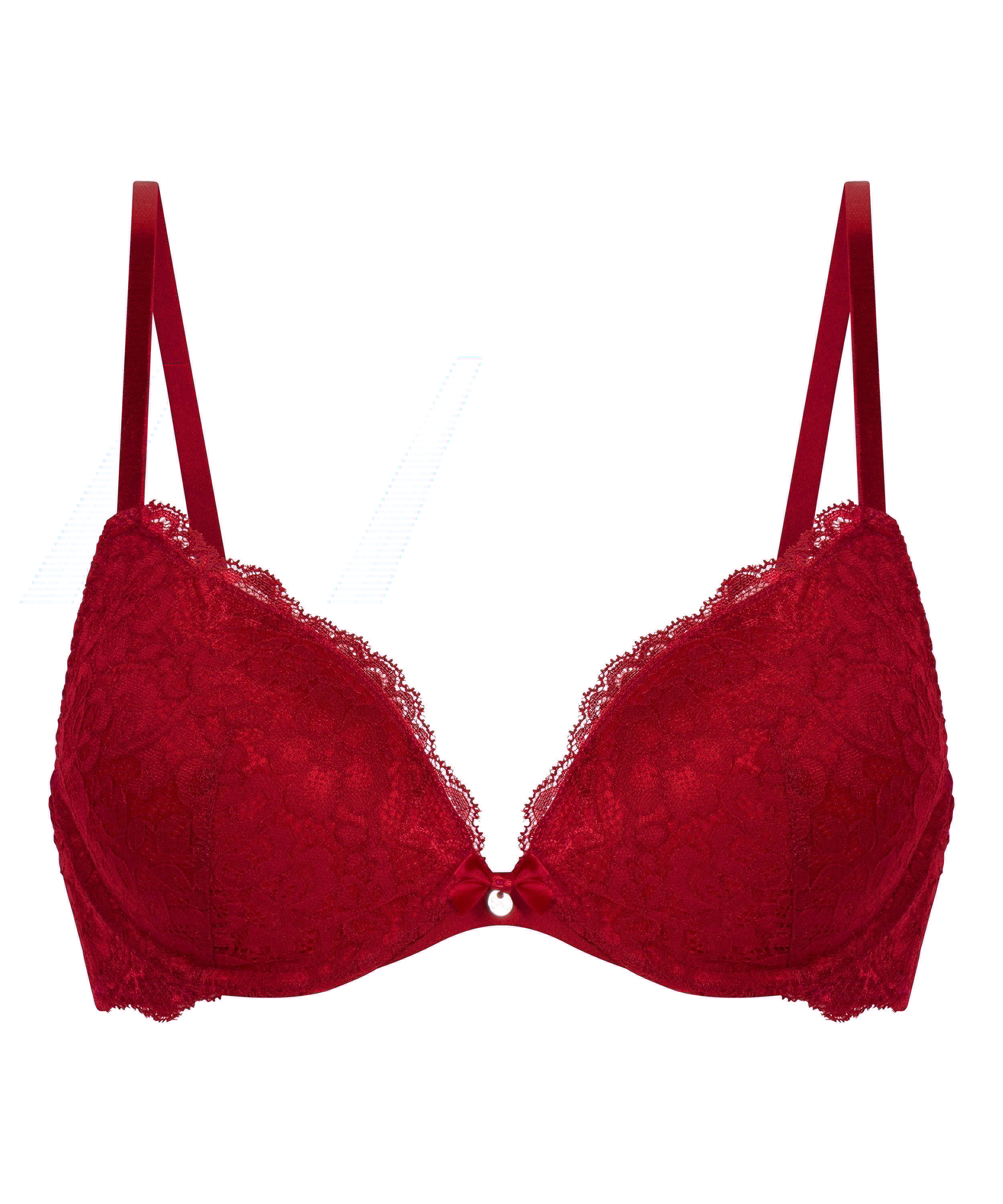 Marine Padded Push-Up Underwired Bra, Red, main