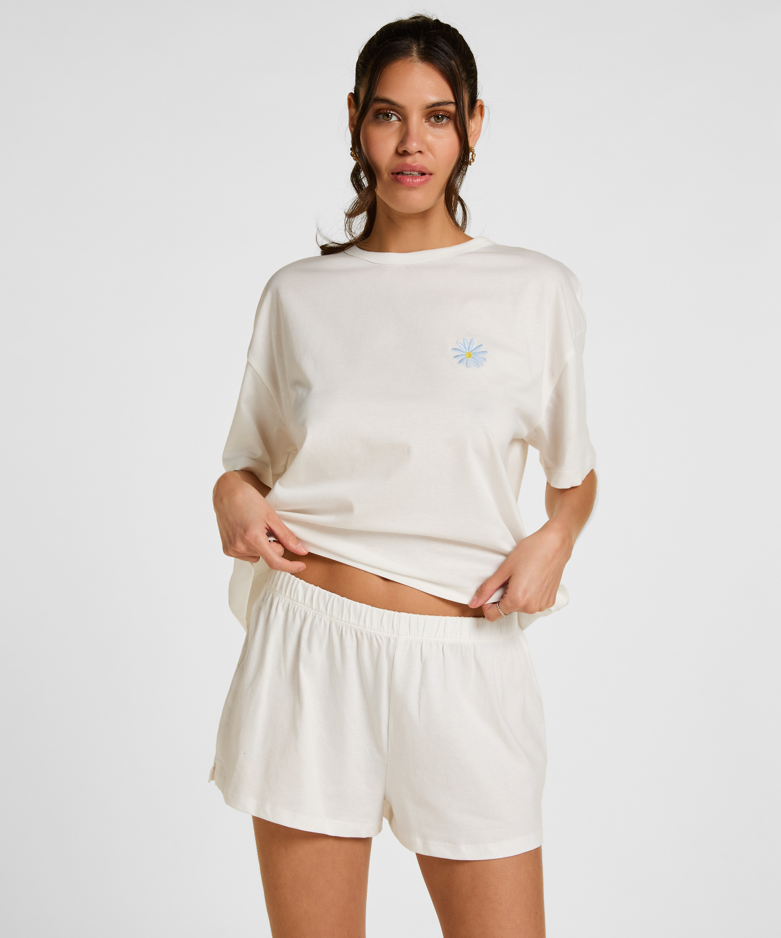 Pyjamaset Cotton, White, main