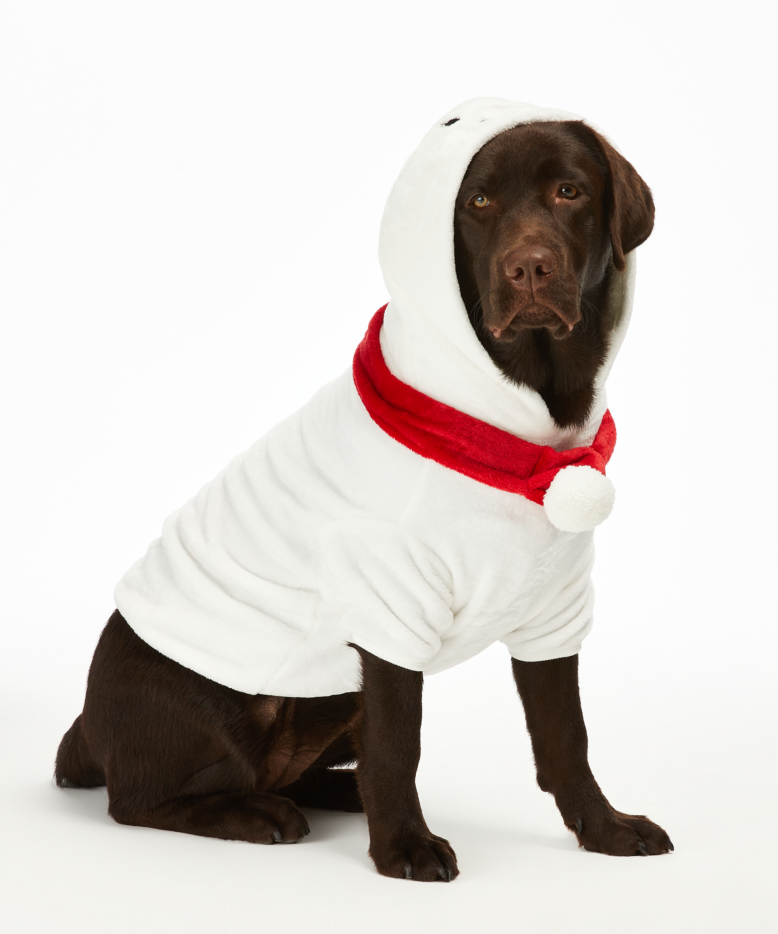 Dog's Fleece Onesie, White, main