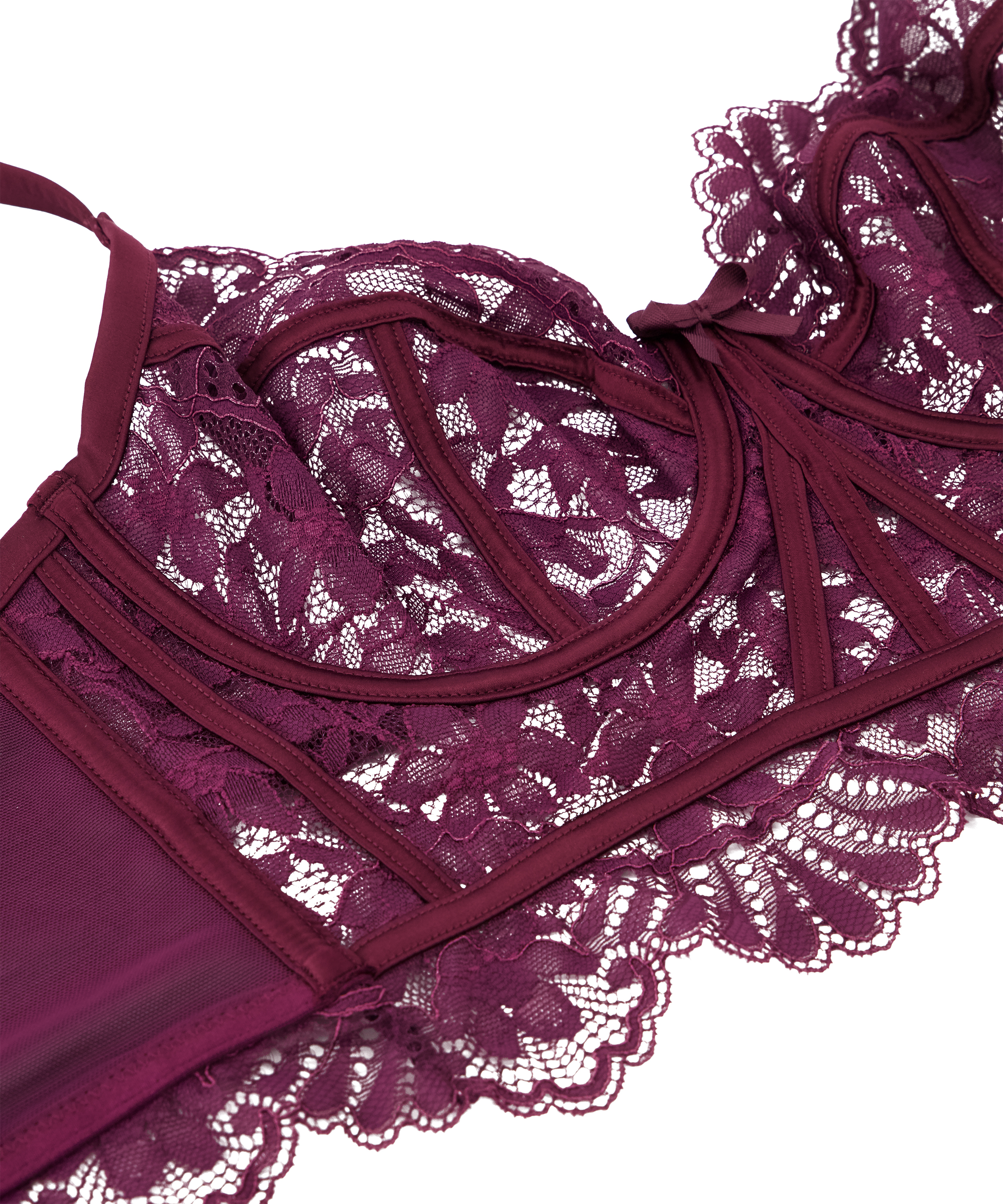 Jamie Non-Padded Underwired Longline Bra, Purple, main