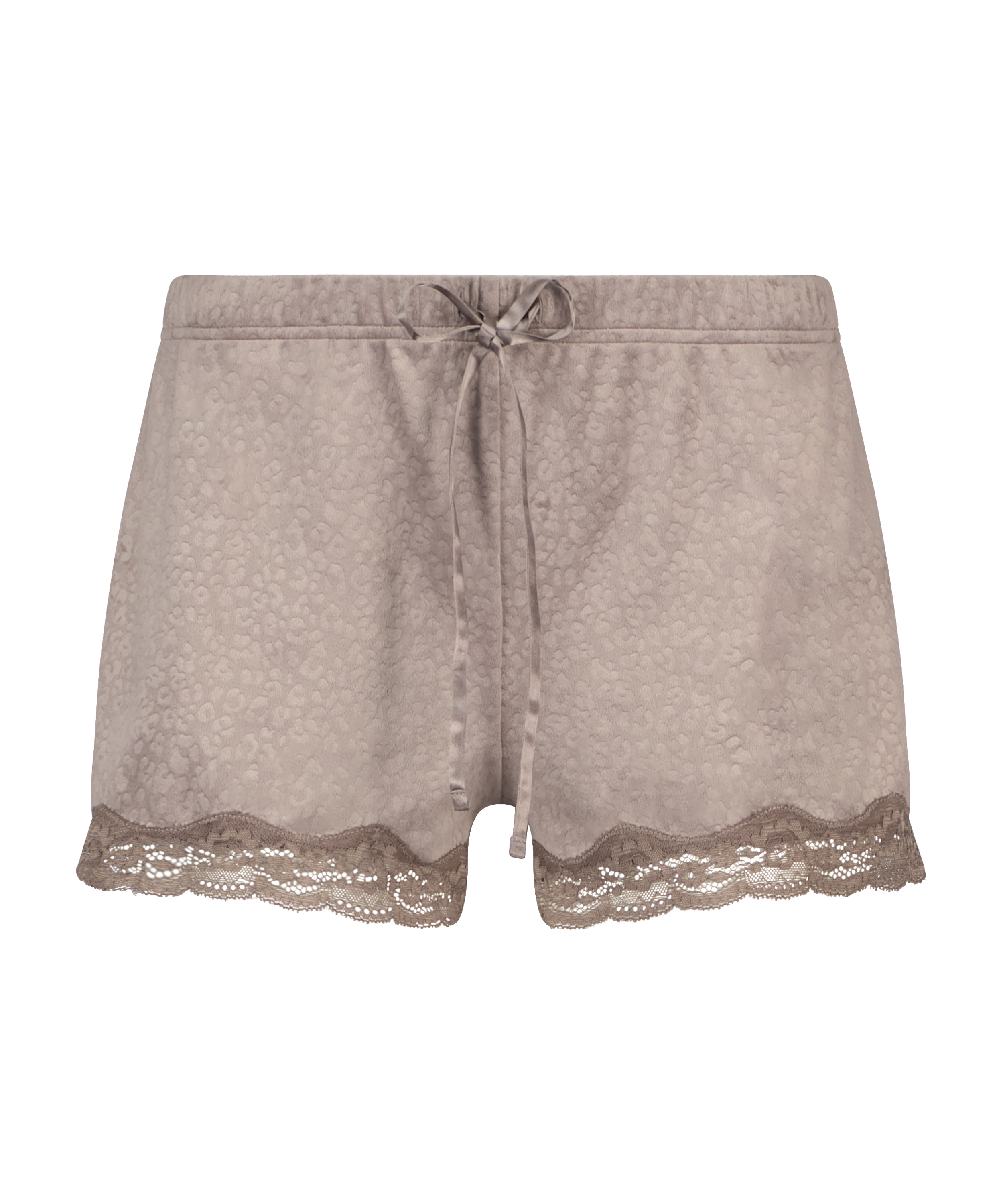 Velvet Lace Shorts, Brown, main
