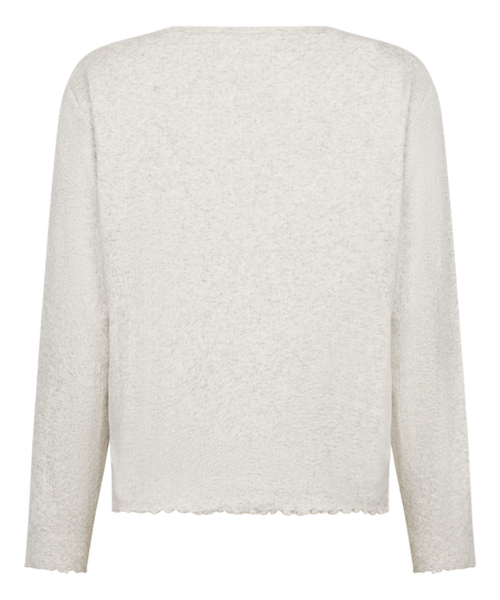 Pyjama Top Loose Pointelle, Gray