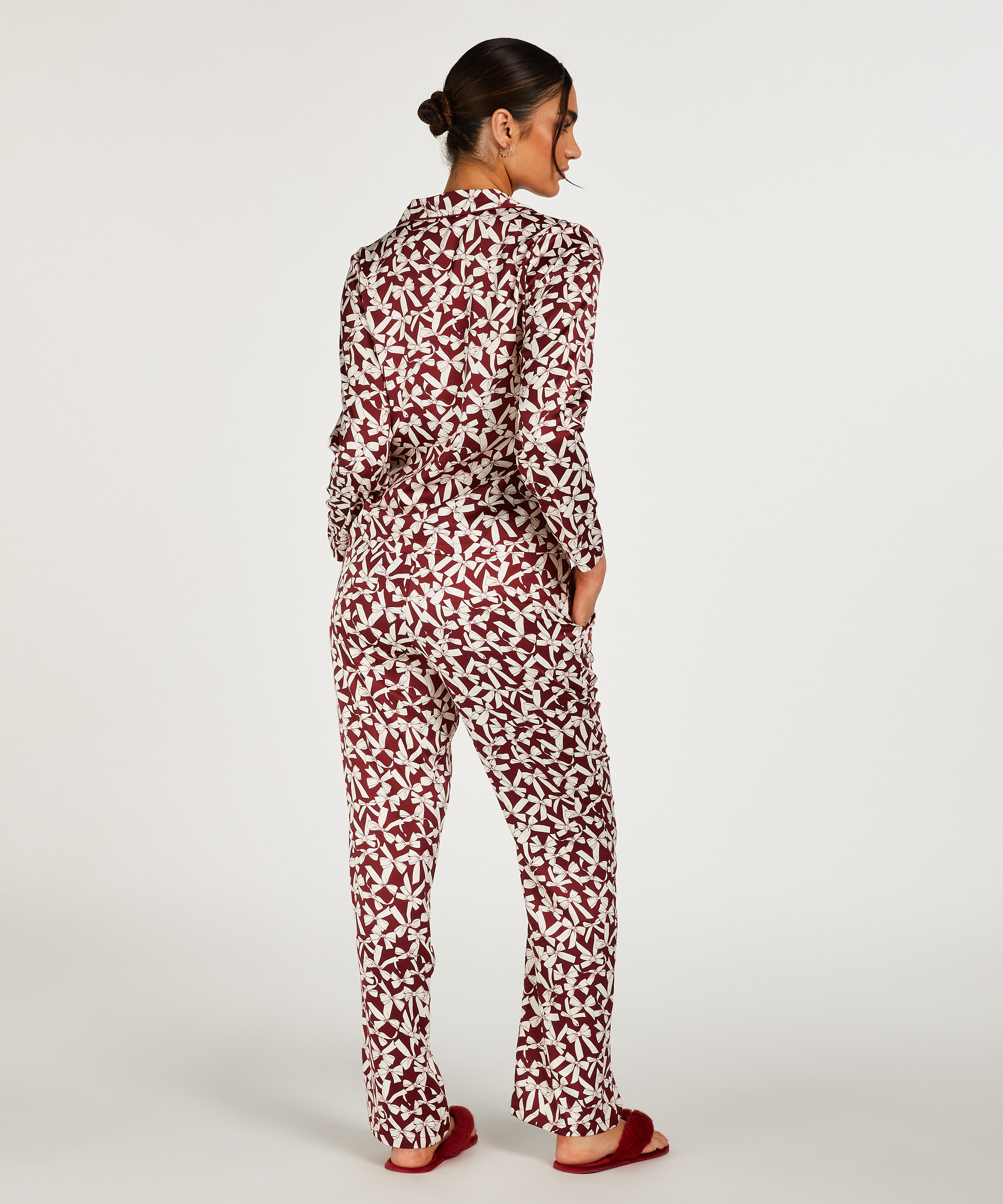 Satin Long-Sleeved Jacket, Red, main