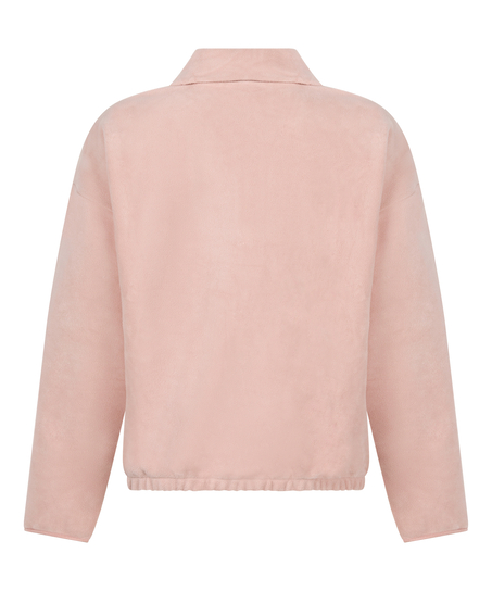 Top Half Zip Sporty Fleece, Pink