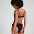 Scallop padded underwired bikini-top, Black
