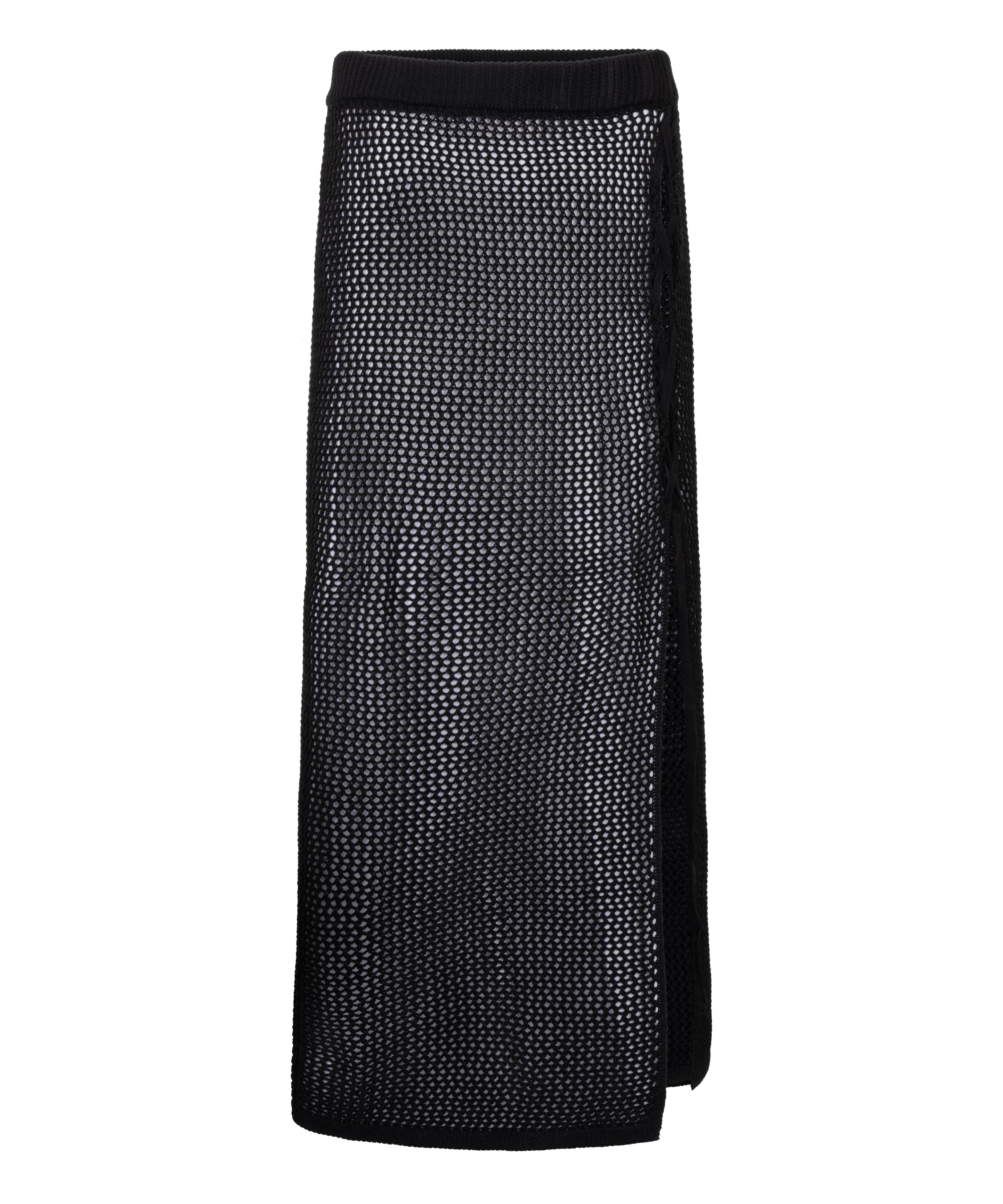 Crochet Midi Skirt, Black, main