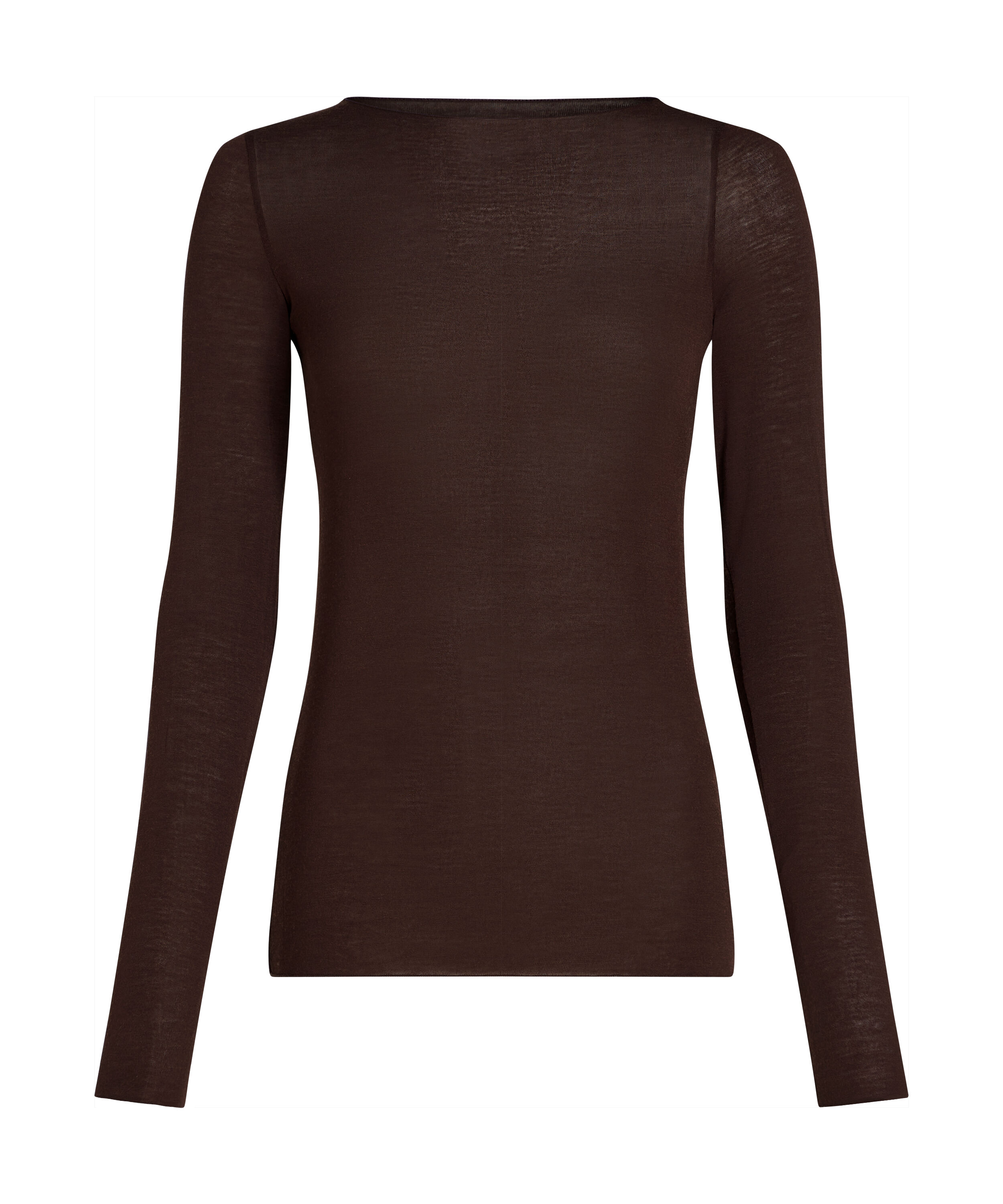 super soft Boatneck Shirt with Cashmere, Brown