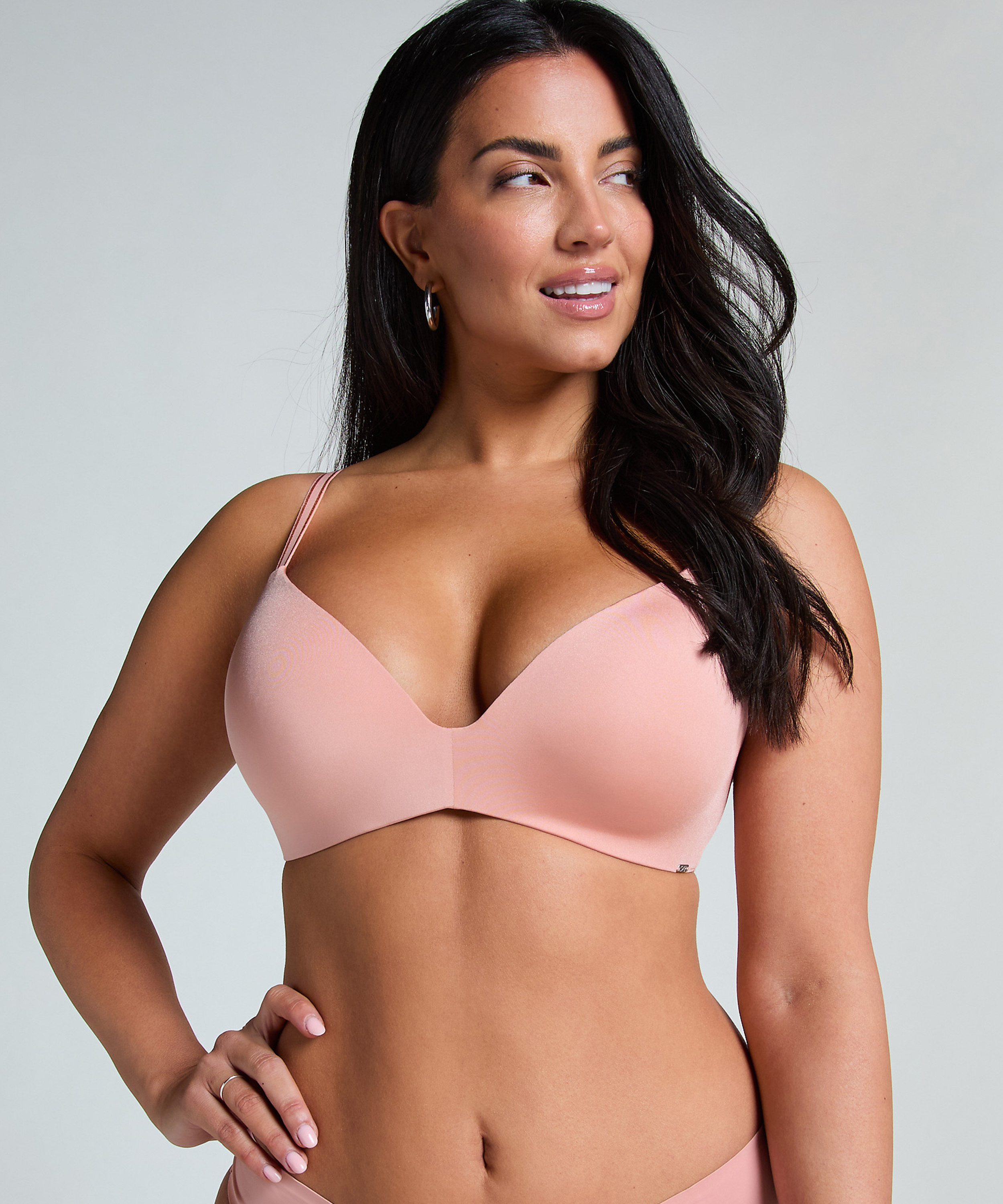 Mona padded non-underwired bra, Pink, main