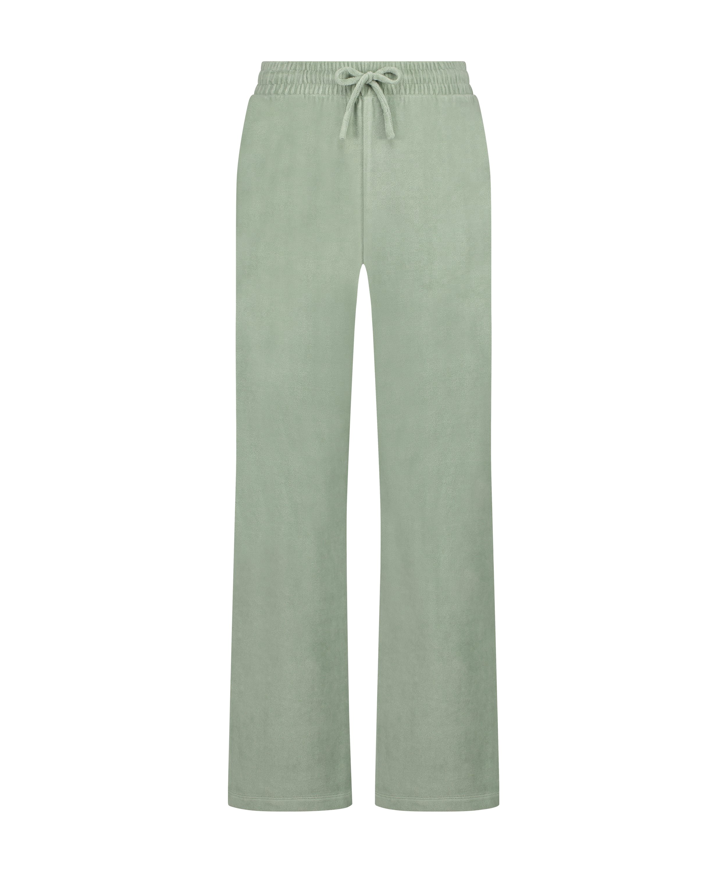 Velours Pyjama Pants, Green, main