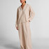 Dobby Pyjama Jacket Woven Cotton, Beige