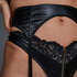 Private Faux Leather Suspenders, Black