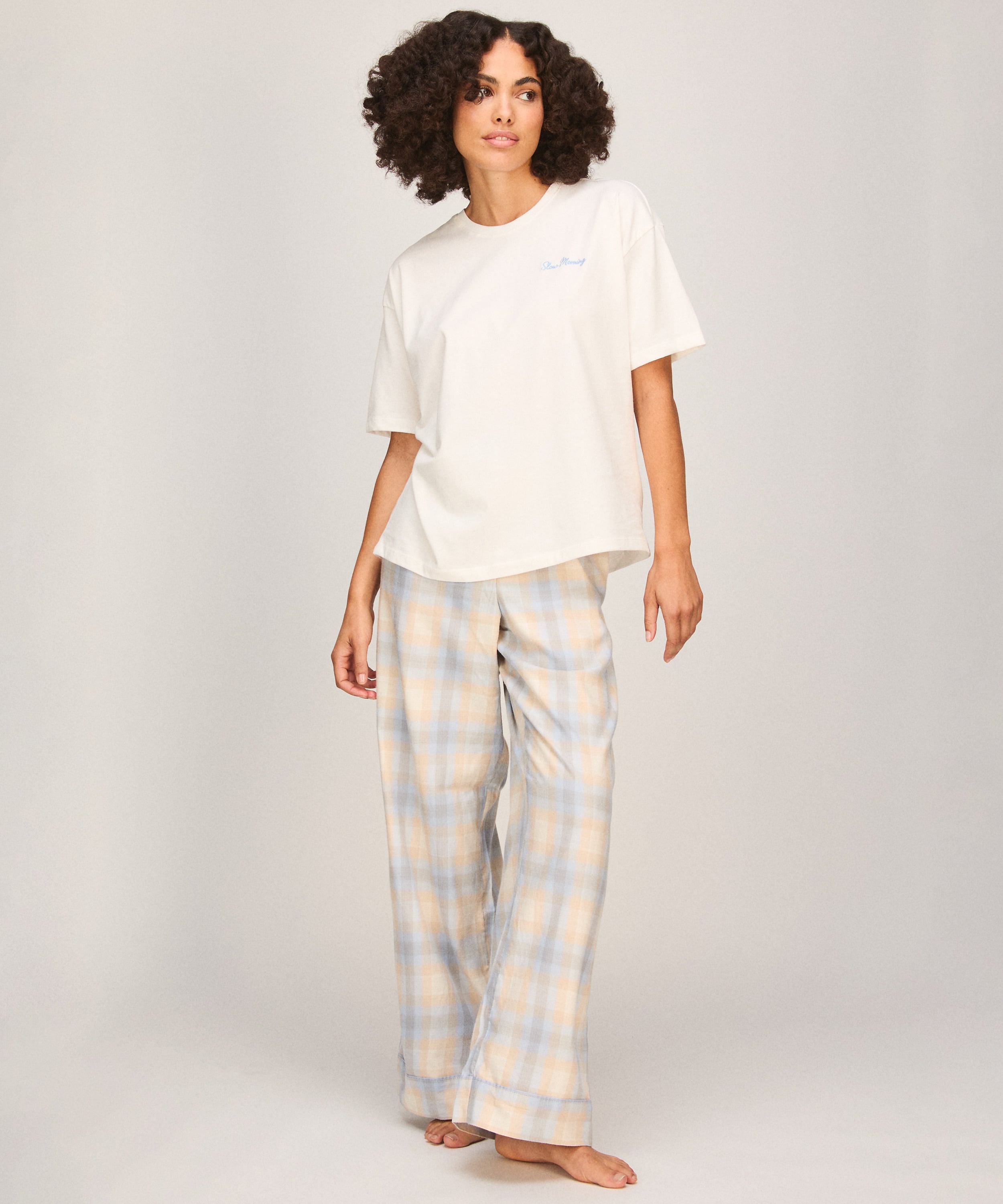 Pyjama Set Check, Blue, main