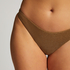 Goldie Shimmer High-Leg Bikini Bottoms, Yellow