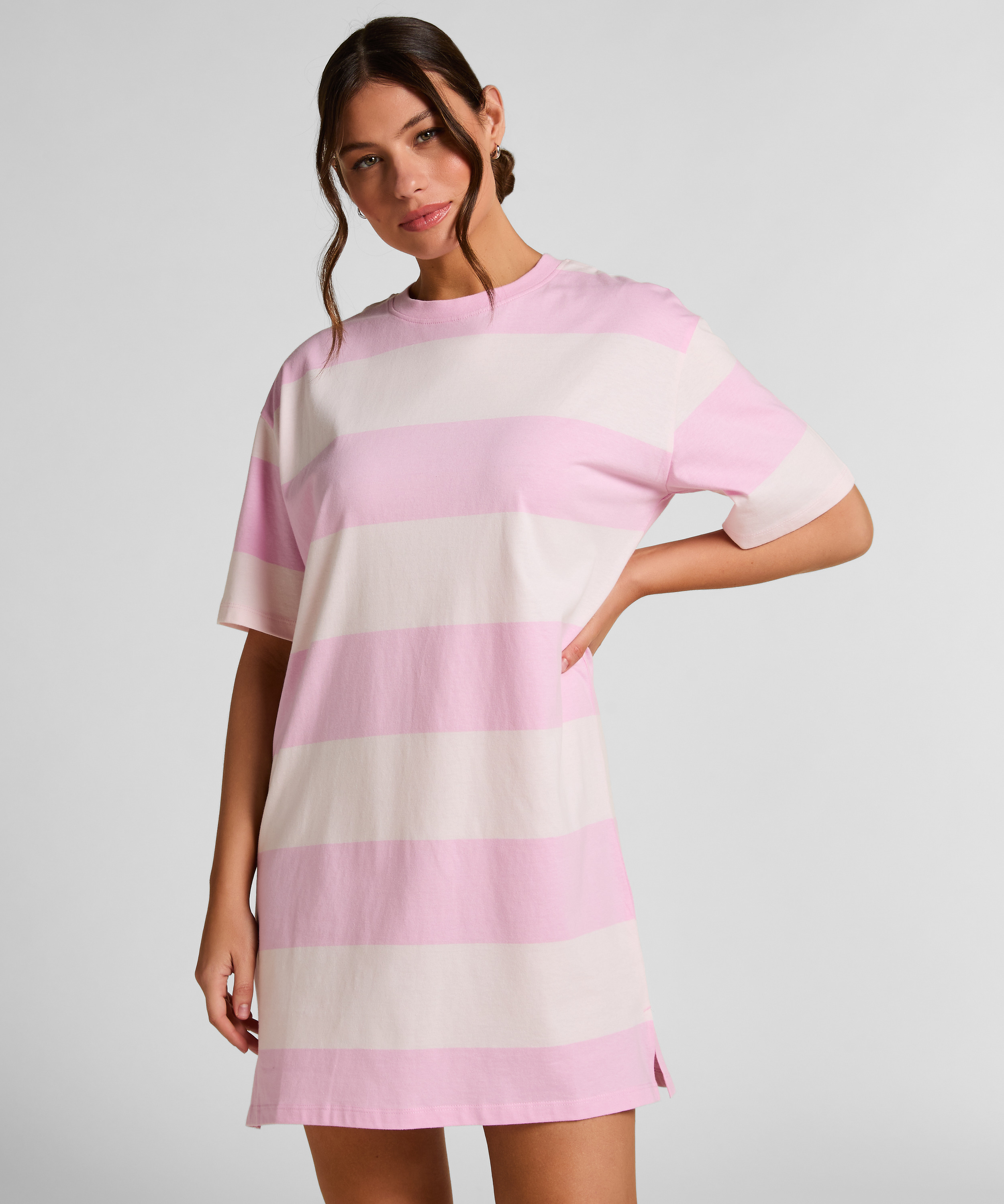 Round Neck Nightshirt, Pink, main