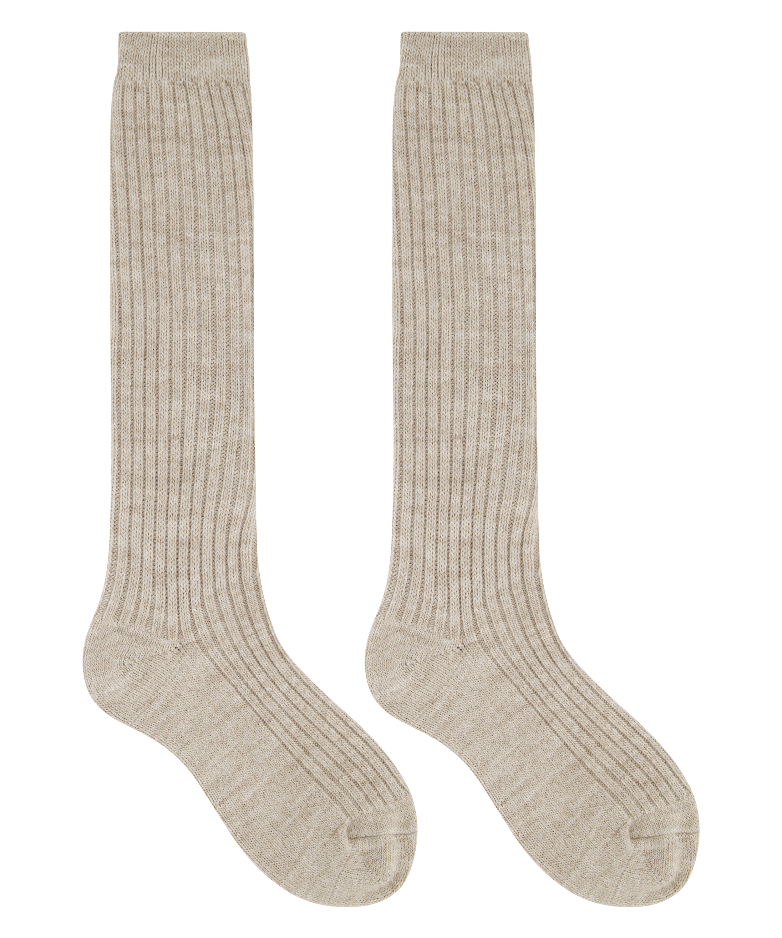 1 pair of knitted socks, Beige, main