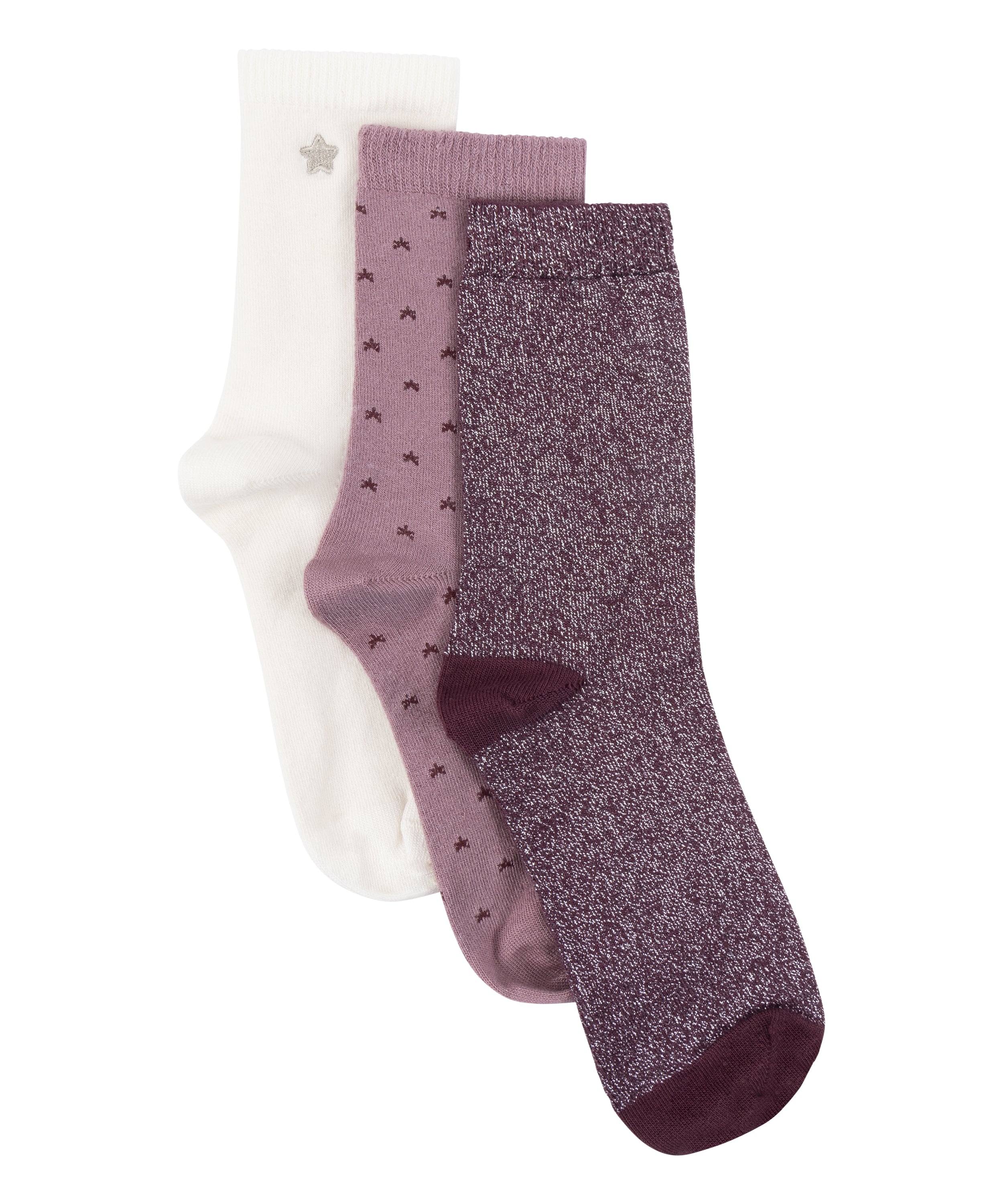 3 pack Giftpack Socks, White, main