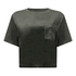 Top Velours Pocket, Green