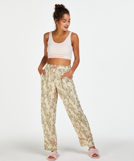 Woven Pyjama Bottoms, Beige