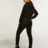 Tall Velours Jogging Bottoms, Black