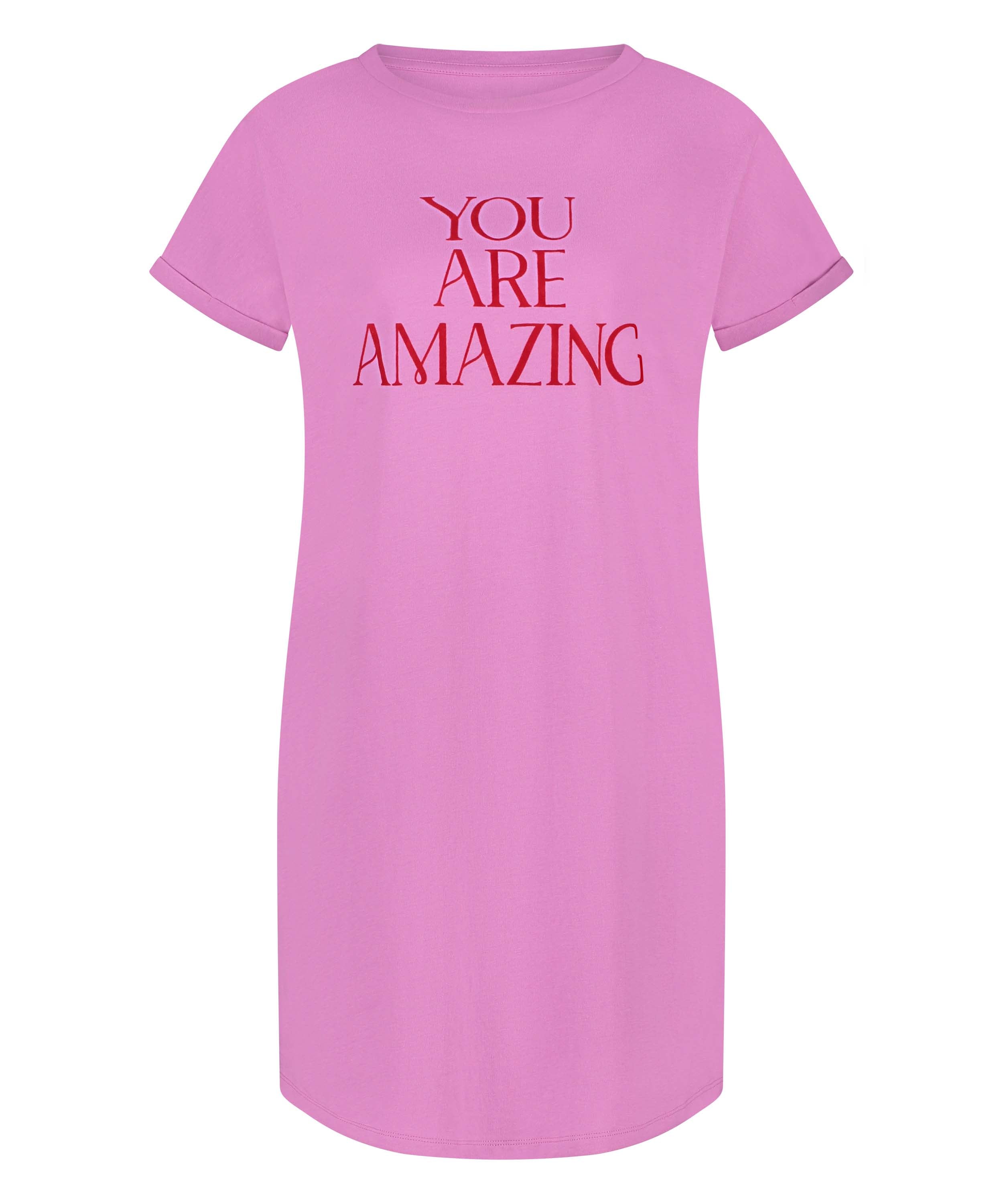 Round Neck Nightshirt, Pink, main