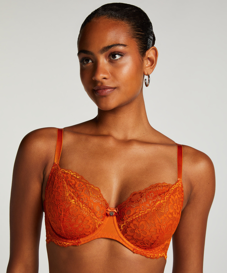 Marine Non-Padded Underwired Bra, Orange