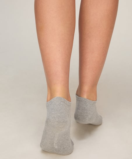 3-Pack Cotton Trainer Liner Socks, Gray