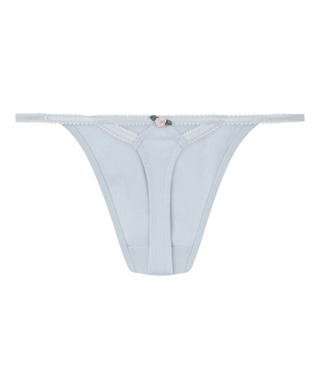 Pointelle Thong, Blue
