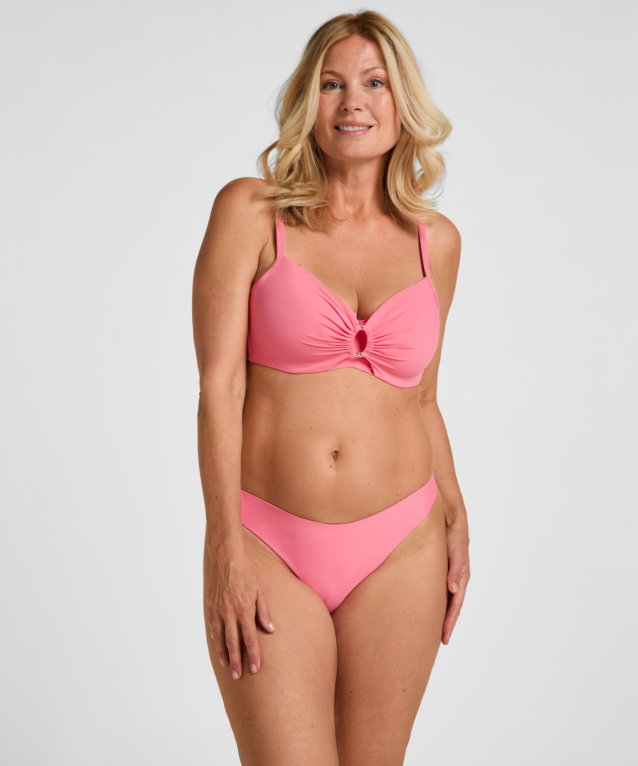 Highleg Bikini Bottom Luxe, Pink, main
