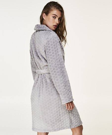 Fleece Bathrobe, Gray