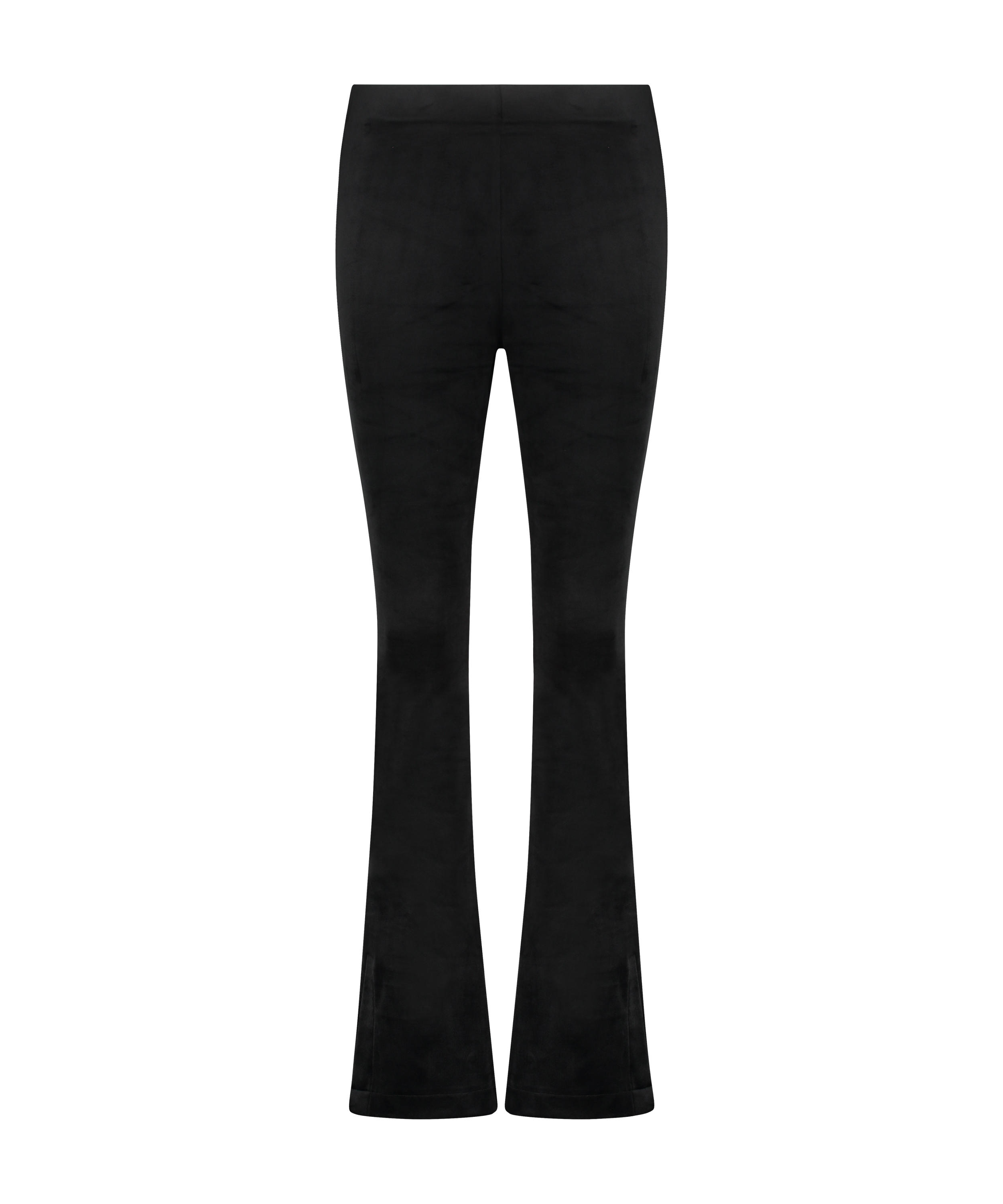 Flared Velvet Leggings, Black, main