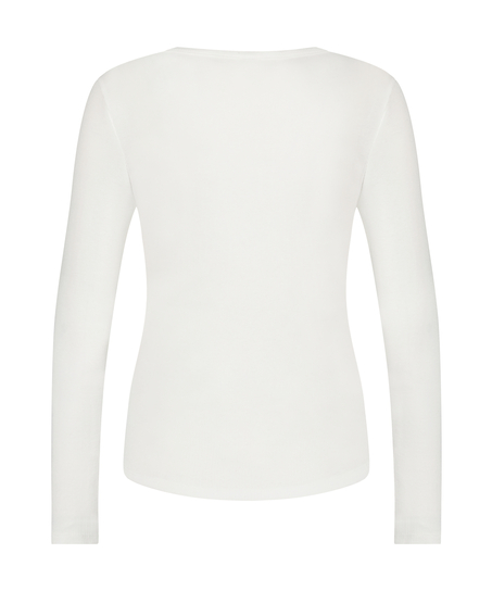 Long-Sleeved Pyjama Top, White