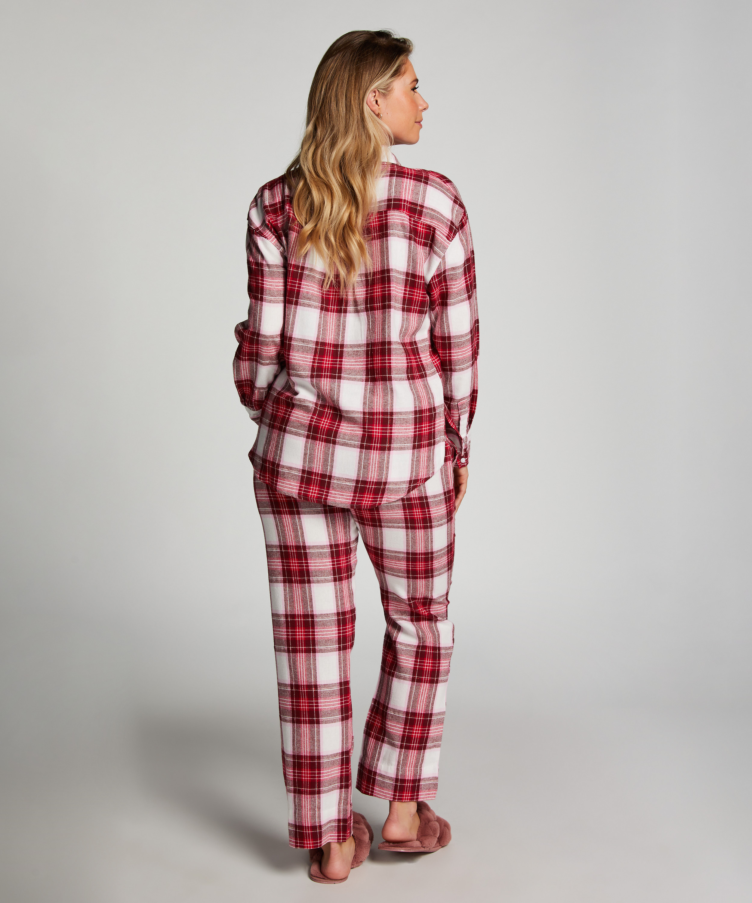 Flannel Pyjama Top, Pink, main