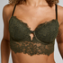 Isabella Padded Underwired Longline Bra, Green