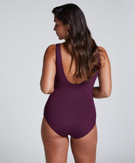 Shaping Shell Mesh Swimsuit, Purple