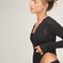 super soft Lace V-Neck shirt with Cashmere, Black