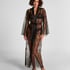 Long Allover Lace Kimono, Black