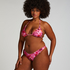 Floral High-Leg Bikini Bottoms, Pink