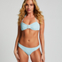 Crinkle Bandeau Bikini Top, Blue