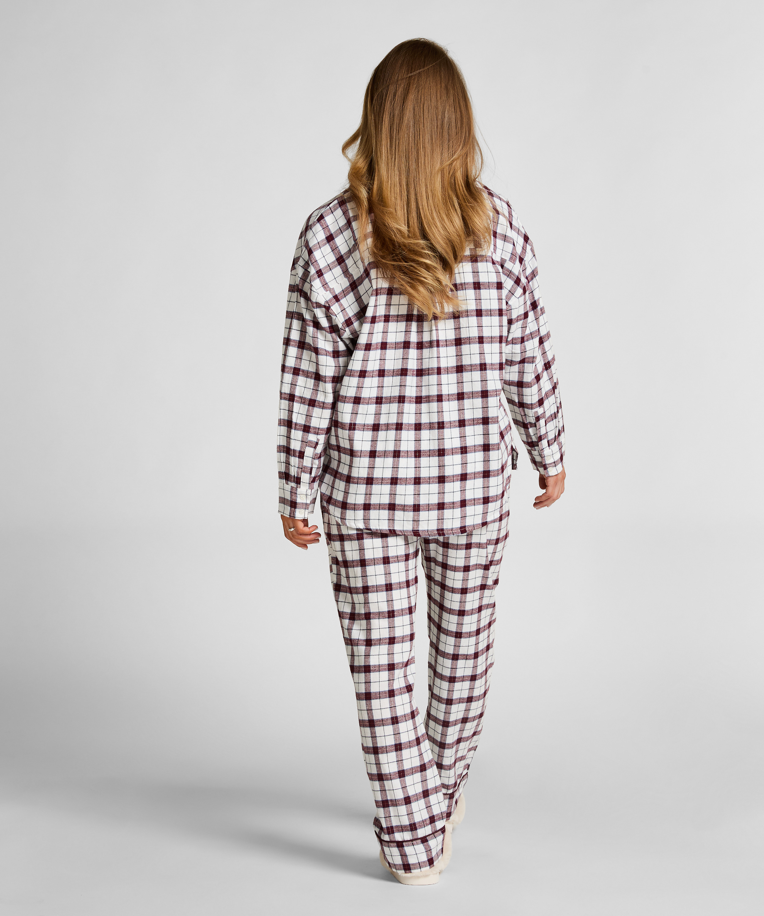 Flannel Pyjama Top, White, main