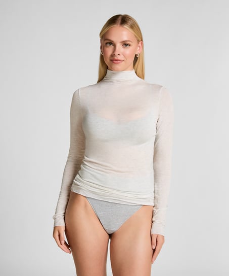 super soft Turtleneck shirt with Cashmere, Gray