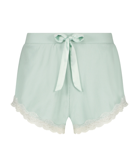 Ribbed lace Shorts, Green