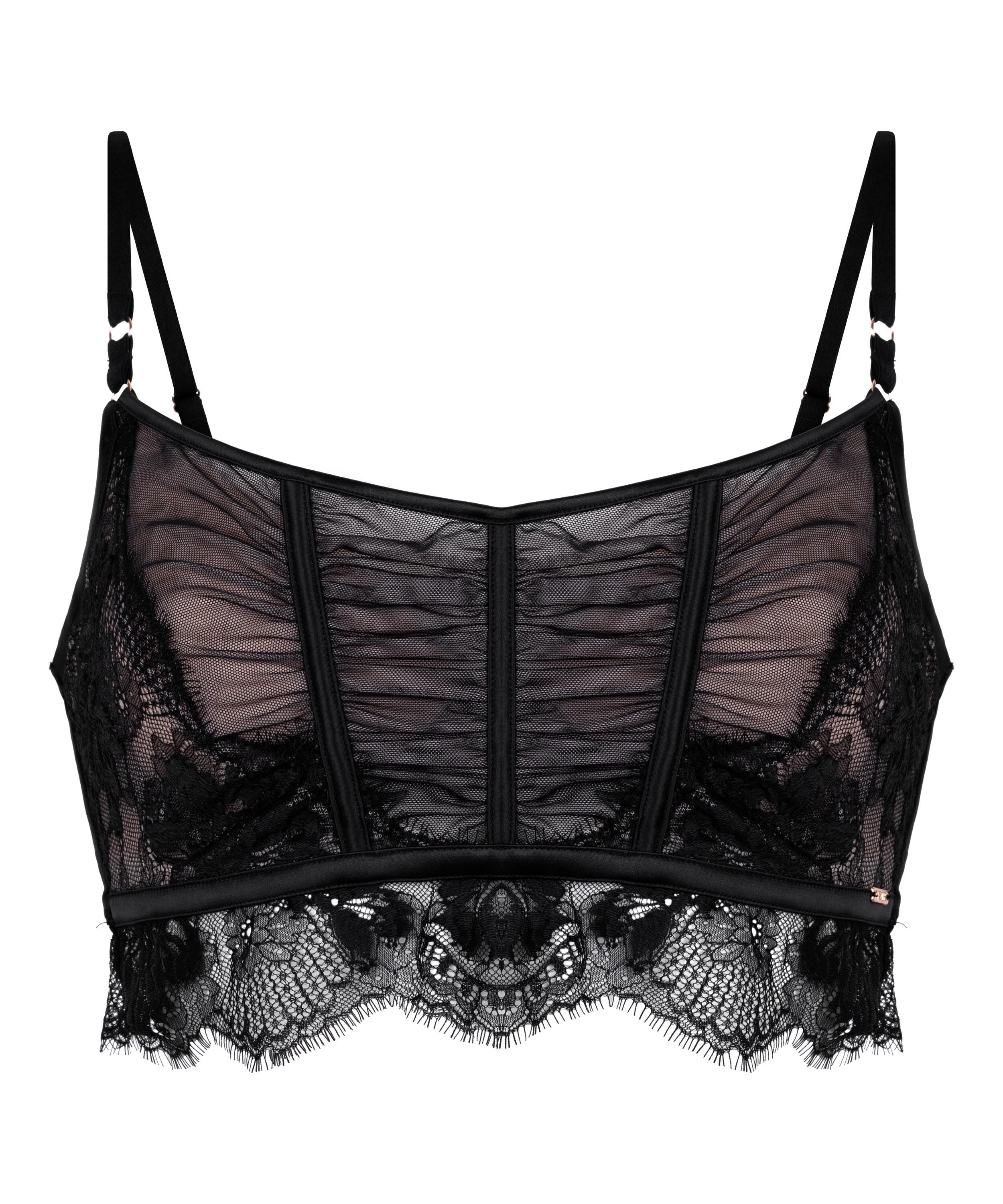 Cynthia Non-Padded Longline Underwired Bra, Black